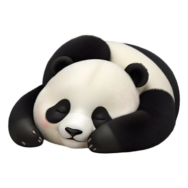 Meme-Worthy Cute Sleeping Panda Portrait Emoji, Head resting peacefully with a contented smile, showcasing a delightfully robust build and a luxuriously soft black and white Fur, eyes shut in a serene, restful nap, Simplified yet hilariously adorable features, highly detailed, glowing with a soft, drowsy light, high shine, relaxed and utterly lovable, stylized with an air of playful laziness, bright and heartwarming, soft glowing outline, capturing the essence of a comically sleepy panda, so meme-worthy it feels like it could instantly become the next viral sensation of adorable slumber! sticker