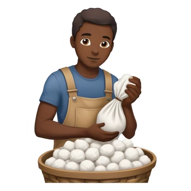 A black guy picking up Cotten sticker