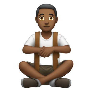 guy sitting down facing forward with large feet sticker