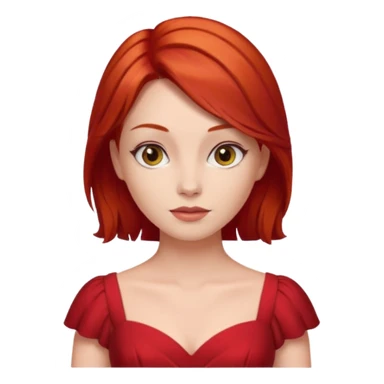 lady in red clothes , red hair sticker