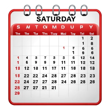 Saturday on calendar  sticker