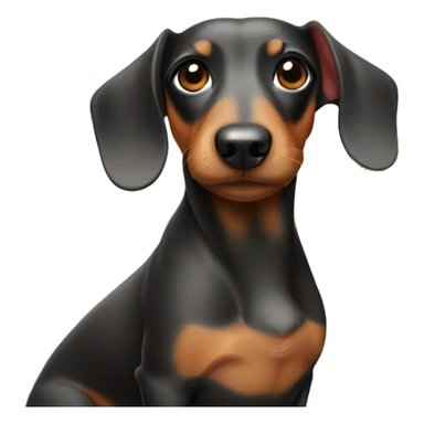 Sausage dog under palm tree sticker