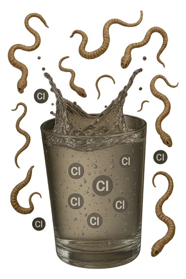 parassiti tipo la tenia fluttuano in aria insieme a questo bicchiere, iperrealistico 4k sticker
