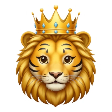 lion/tiger combination with crown sticker