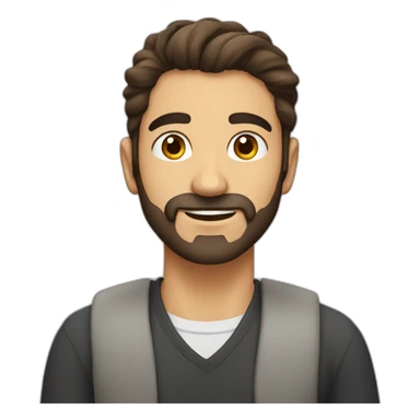Turkish dude with stubble beard and long brown hair sticker