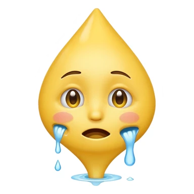 the smiling emoji with yellow funnels for eyes and crying sticker