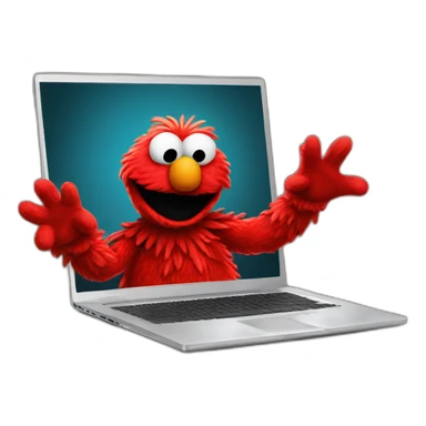 Elmo with laptop  sticker
