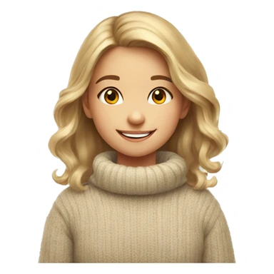smiling girl in sweater portrait make her young sticker
