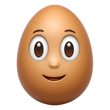 3D emoji icon of an egg in Apple style, isolated, soft pastel background, high-resolution, minimalistic, plastic texture, soft lighting, realistic shadows, front-facing, centered sticker