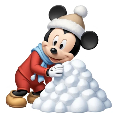 Mickey Mouse sniffing snow sticker