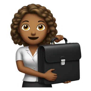 woman holding out briefcase sticker