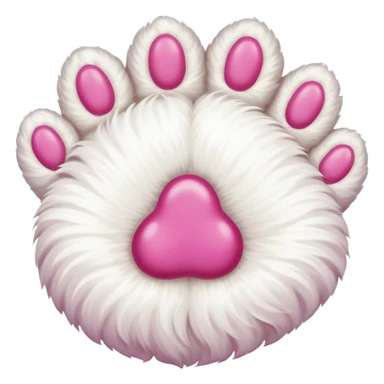 white cat paw, from the bottom, vivid pink toe beans sticker