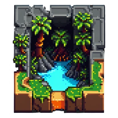 isometric Minecraft mineshaft sticker