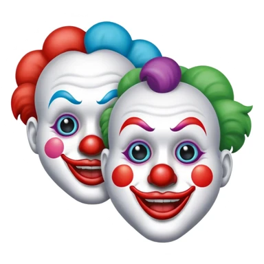 double clown face  sticker