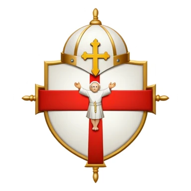 Pope's emblem with a touch of red sticker