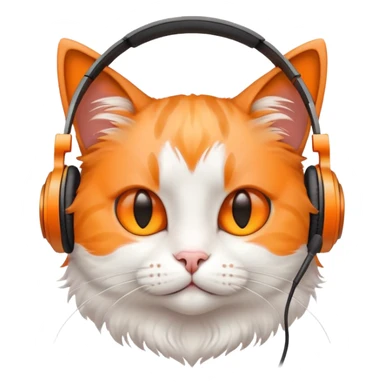 Cat listening music sticker