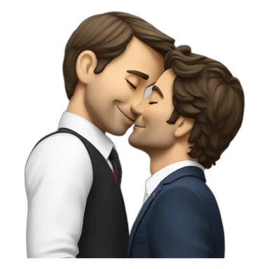 Macron kissing Trudeau sticker