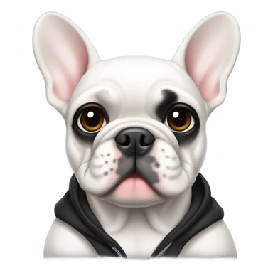 White french bulldog with black hoddie  sticker