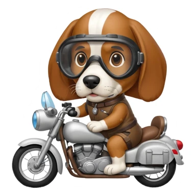 bassett hound on a motorcycle sticker