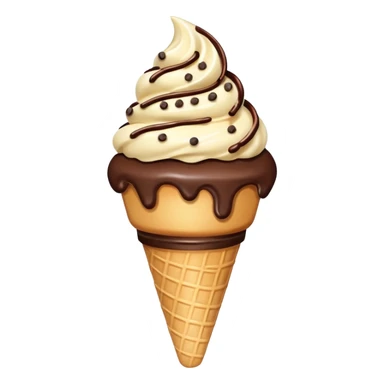 Vanilla ice cream cone with chocolate sprinkles sticker