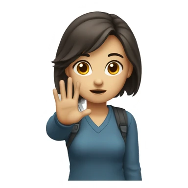 angry girl waving goodbye sticker