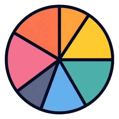 pie chart with colorful segments sticker