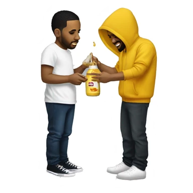 Kendrick Lamar pouring mustard on drake sticker
