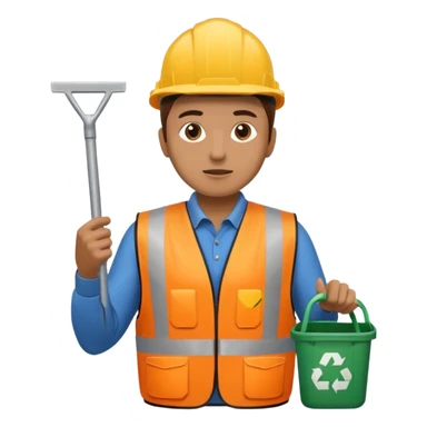 Waste Management, safety vest, trash picker sticker