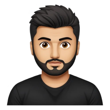 ipretty bratz emoji of arjun kapoor wearing a black tee,  sticker
