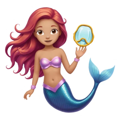 Mermaid wearing a light pink snorkel sticker