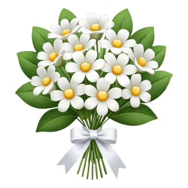 White flower bouquet sticker