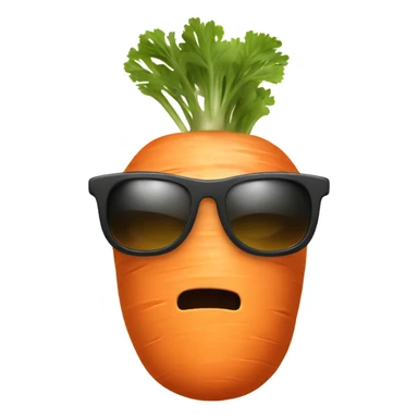 A carrot with a face wearing a jumper and shades sticker