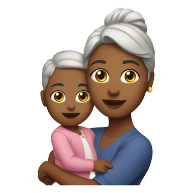 auntie holding her niece sticker