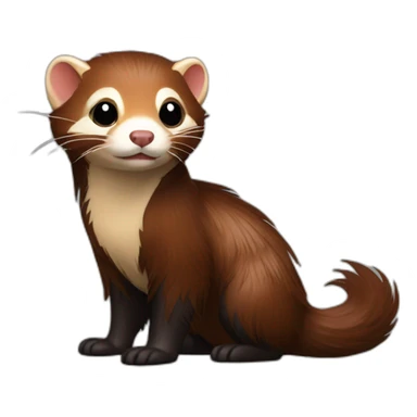 Red ferret with long fringe hairdo wearing leather jacket  sticker