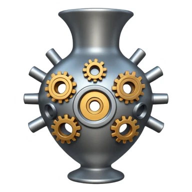 vase and cogs sticker