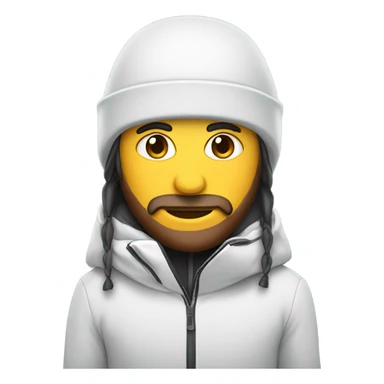 Skier with long hat sticker