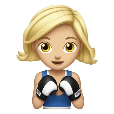 Blonde girl wearing boxing gloves sticker