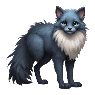  Cute Edgy Realistic Rare Fantasy Fluffy Slim Vernid-Trico-Melprin-species by LiLaiRa, by Falvie, full body sticker