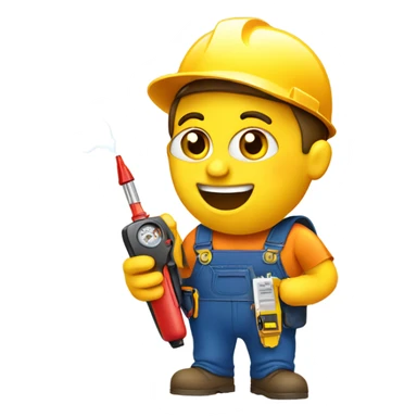 electrician holding a voltage tester sticker