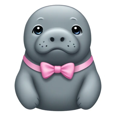 manatee wearing a little pink bow sticker