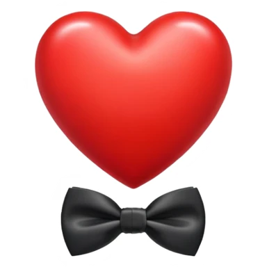 Red heart with black bow tie sticker