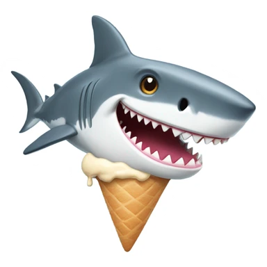 Shark with ice cream sticker