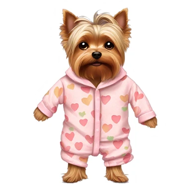 Yorkie in pajamas sticker