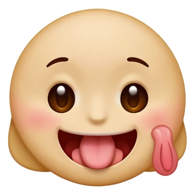 Emoji blushing and sticking tongue out  sticker
