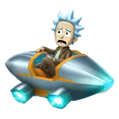 Hot wheel young Rick Sanchez flying in spaceship to citadel  sticker