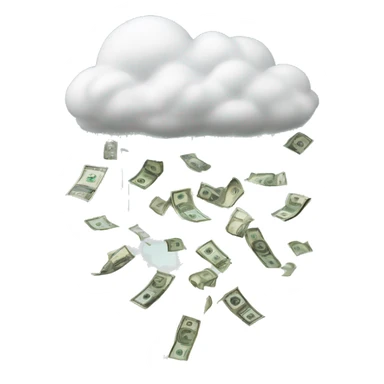 Rain of money falls from a cloud sticker
