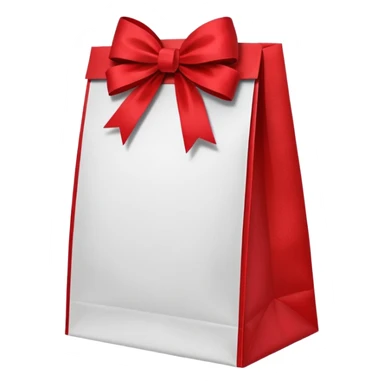 red christmas gift bag sticker