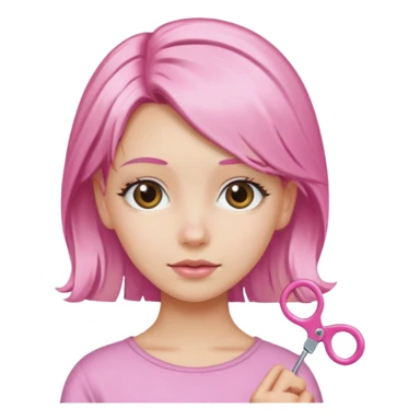 Blonde girl with pink hairpin sticker