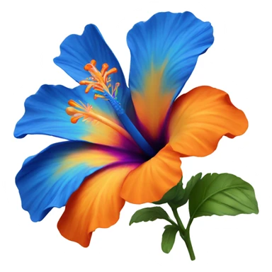 Blue hibiscus flower with orange too sticker