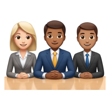 3 people business meeting sticker